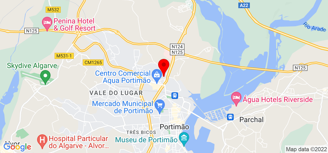 Dina Estremores - Faro - Portimão - Mapa