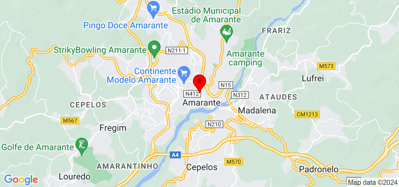amelia - Porto - Amarante - Map