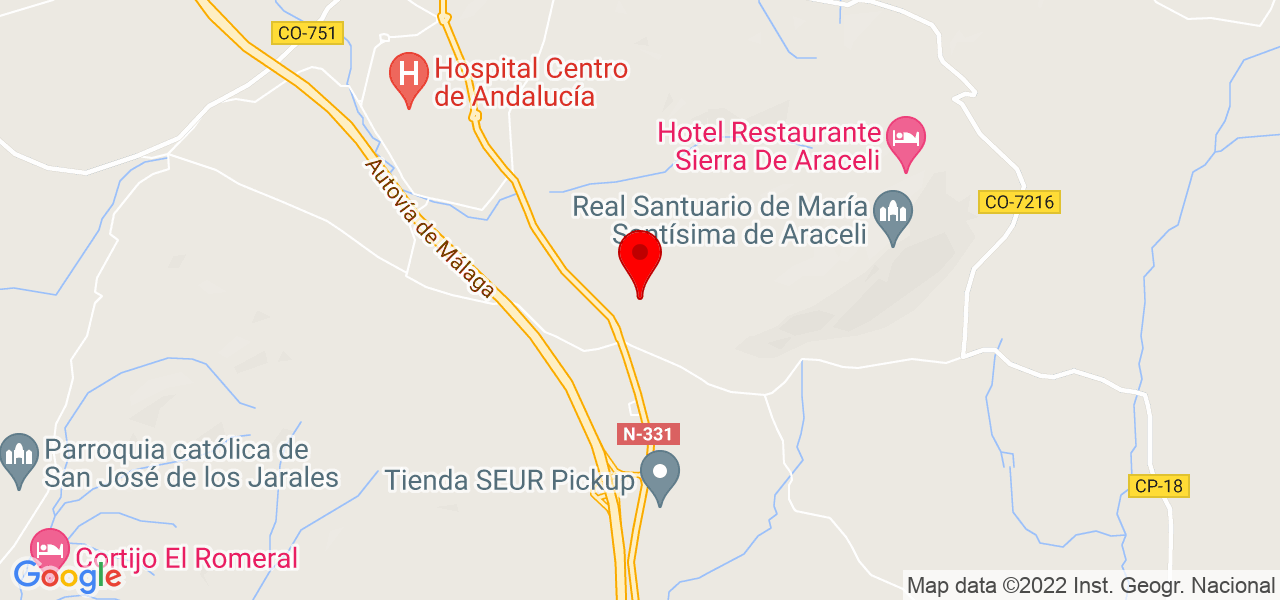 Azancos zancudos - Andalucía - Lucena - Mapa
