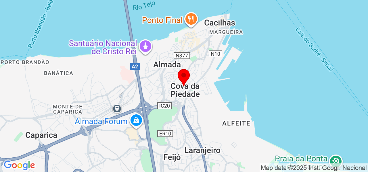 Silvanio Cabral - Setúbal - Almada - Mapa