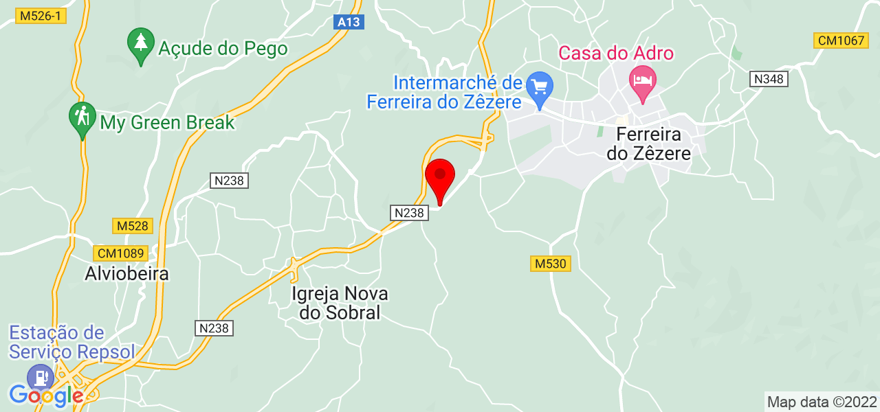 Cl&aacute;udia Rodrigues - Santarém - Ferreira do Zêzere - Mapa