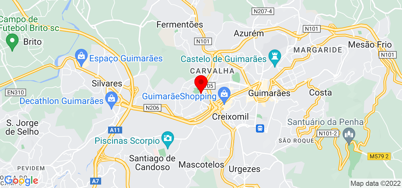 Tania Cam&otilde;es - Braga - Guimarães - Mapa