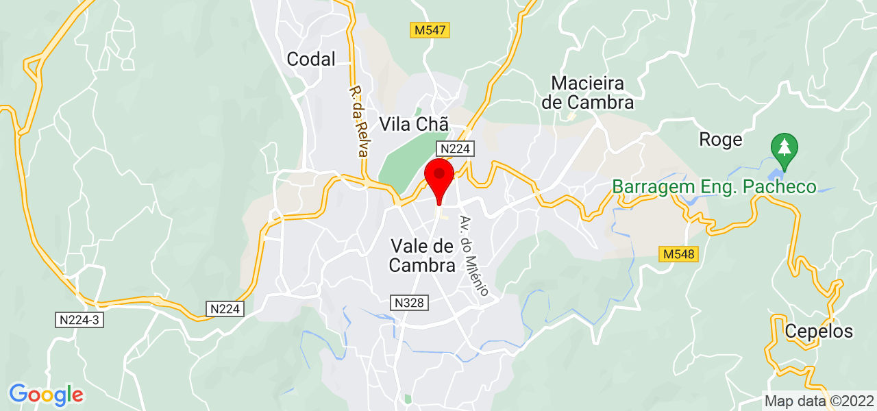 Bruna Silva - Aveiro - Vale de Cambra - Map