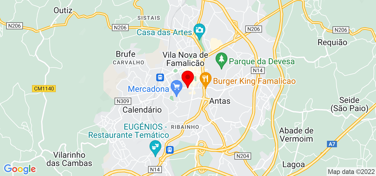 Paula - Braga - Vila Nova de Famalicão - Mapa