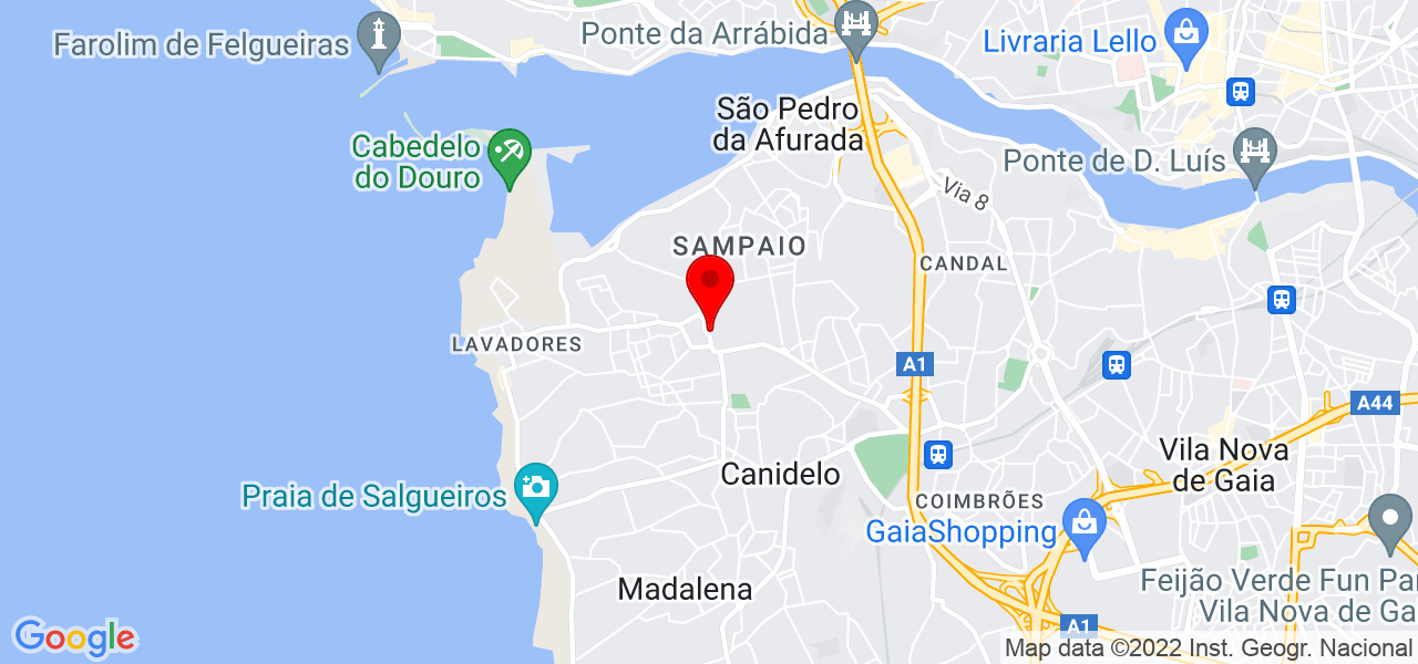 M&amp;V servi&ccedil;os - Porto - Vila Nova de Gaia - Mapa