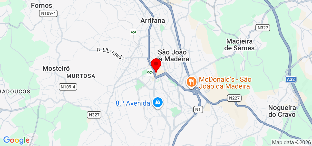 Jardins Carvalho - Aveiro - São João da Madeira - Karte