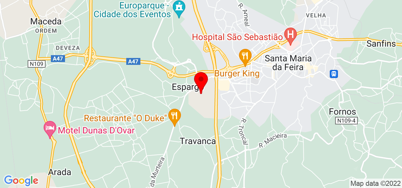 Grupo L&aacute;crima - Aveiro - Santa Maria da Feira - Mapa