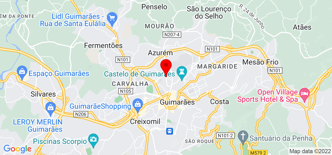 Poly Marinho - Braga - Guimarães - Mapa