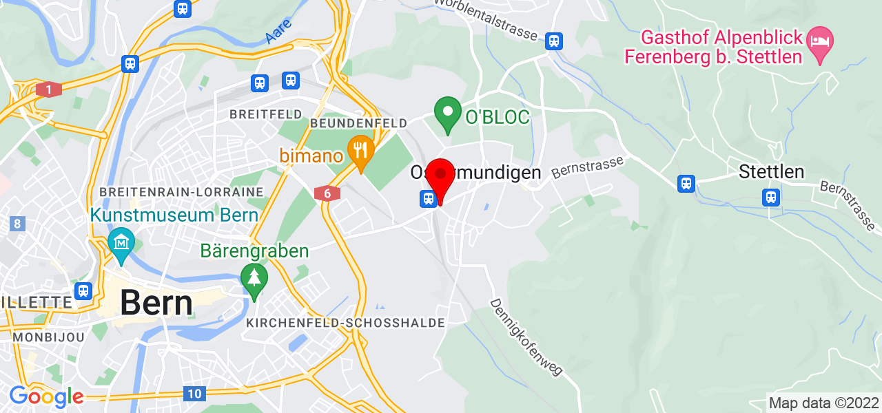 Pfüderi - Bern - Ostermundigen - Karte
