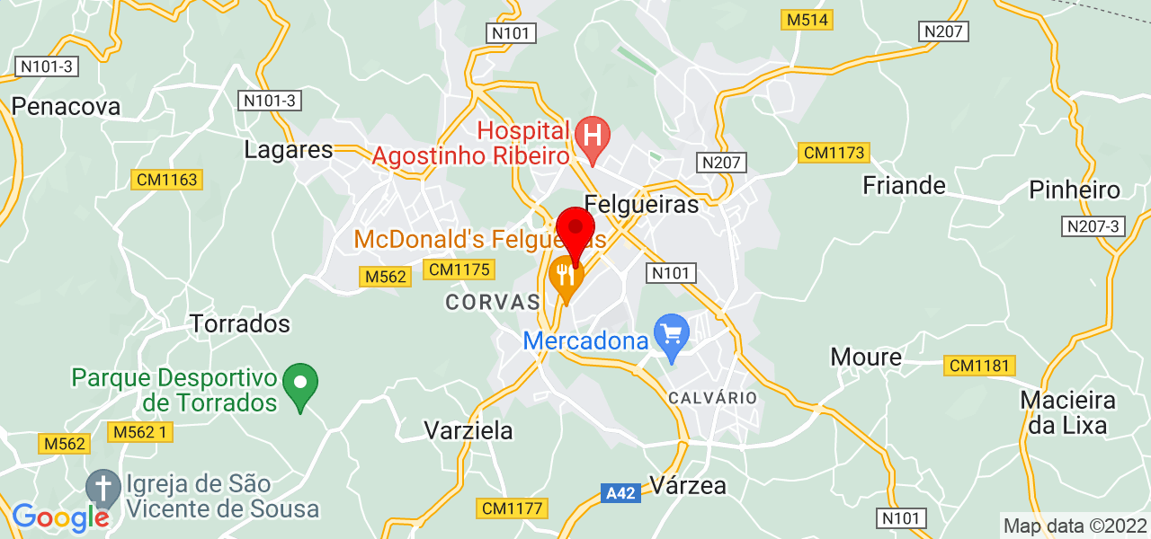 Evilin - Porto - Felgueiras - Mapa