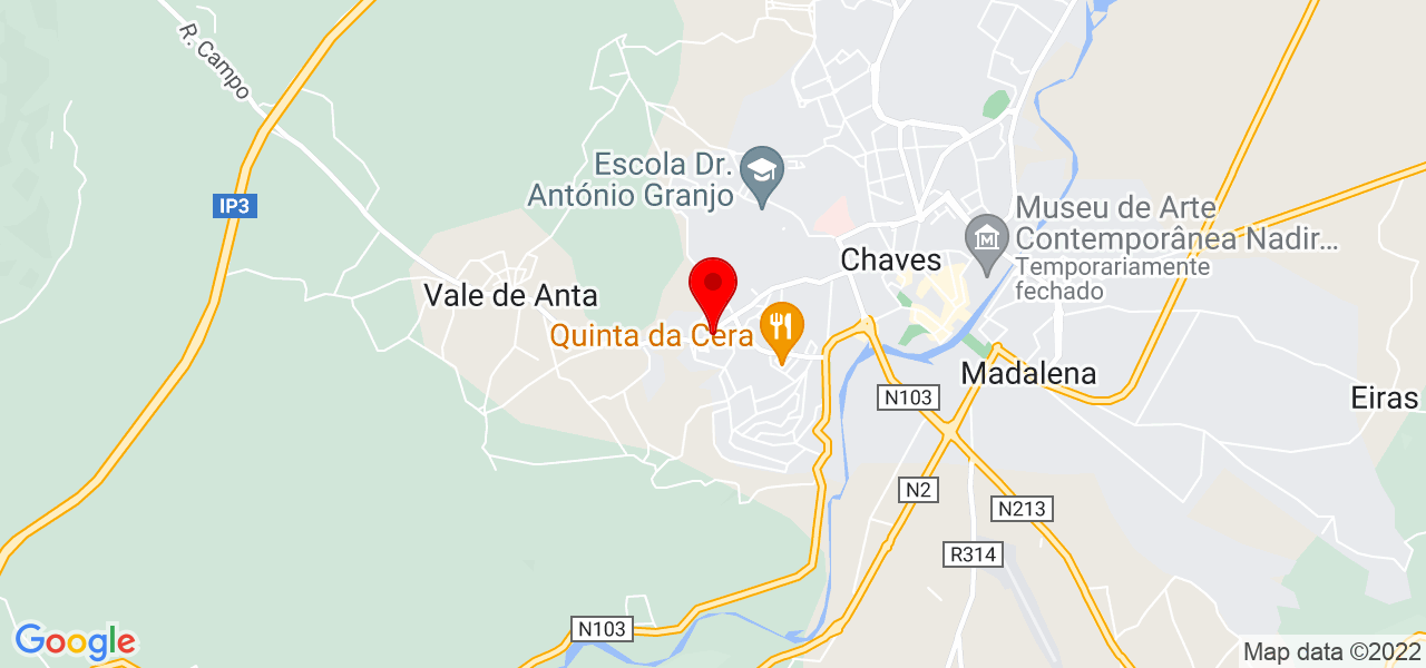 Jo&atilde;o Filipe Vilela Amorim - Vila Real - Chaves - Mapa