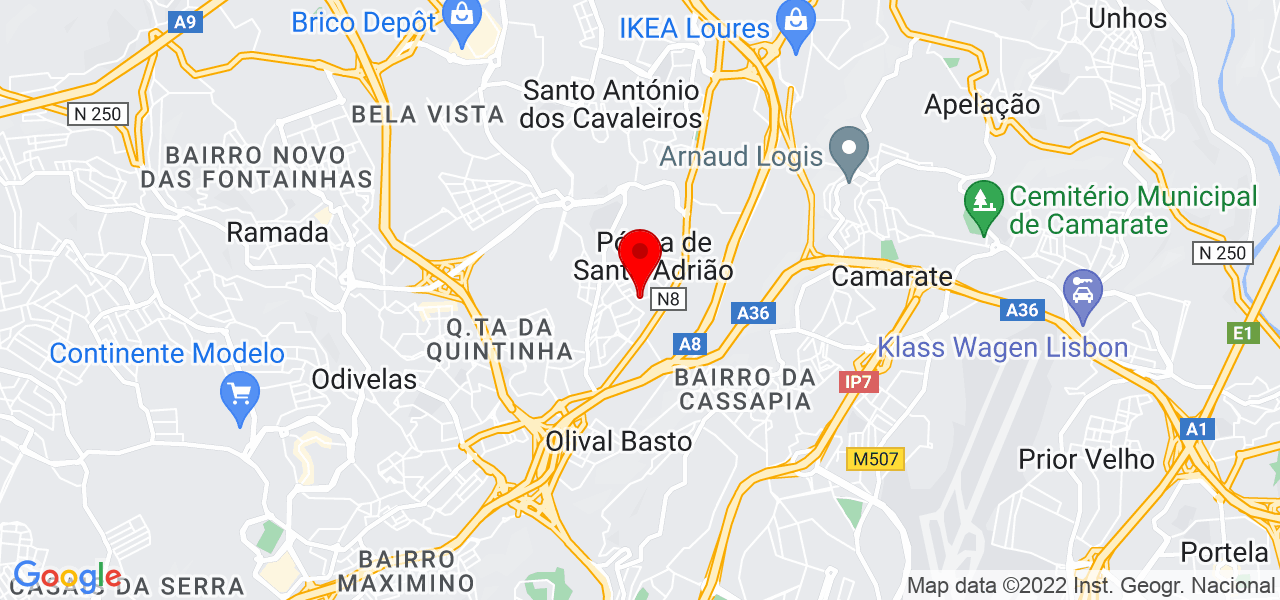 Lavandaria Santo Adri&atilde;o - Lisboa - Odivelas - Mapa