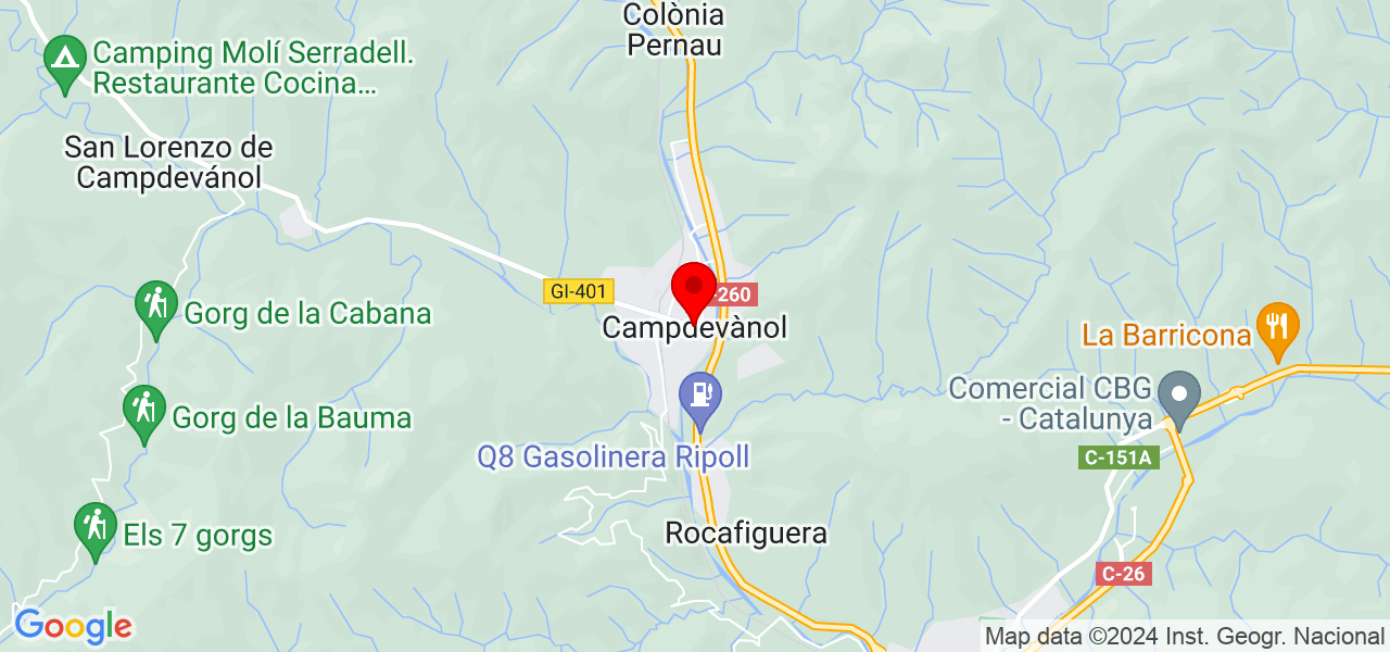 Oriol Bart&eacute;s - Cataluña - Campdevànol - Mapa