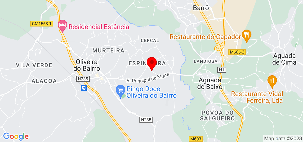 Calha T&eacute;cnica - Servi&ccedil;os de Eletricidade - Aveiro - Oliveira do Bairro - Mapa