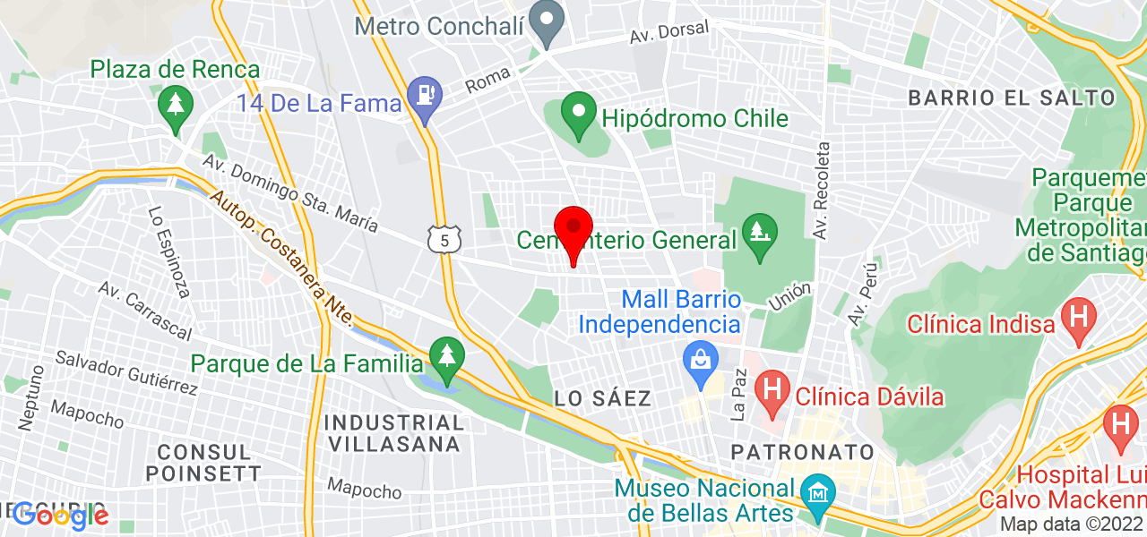 &quot;DIOGENES ANTIGUEDADES&quot; - Región Metropolitana de Santiago - Santiago - Mapa