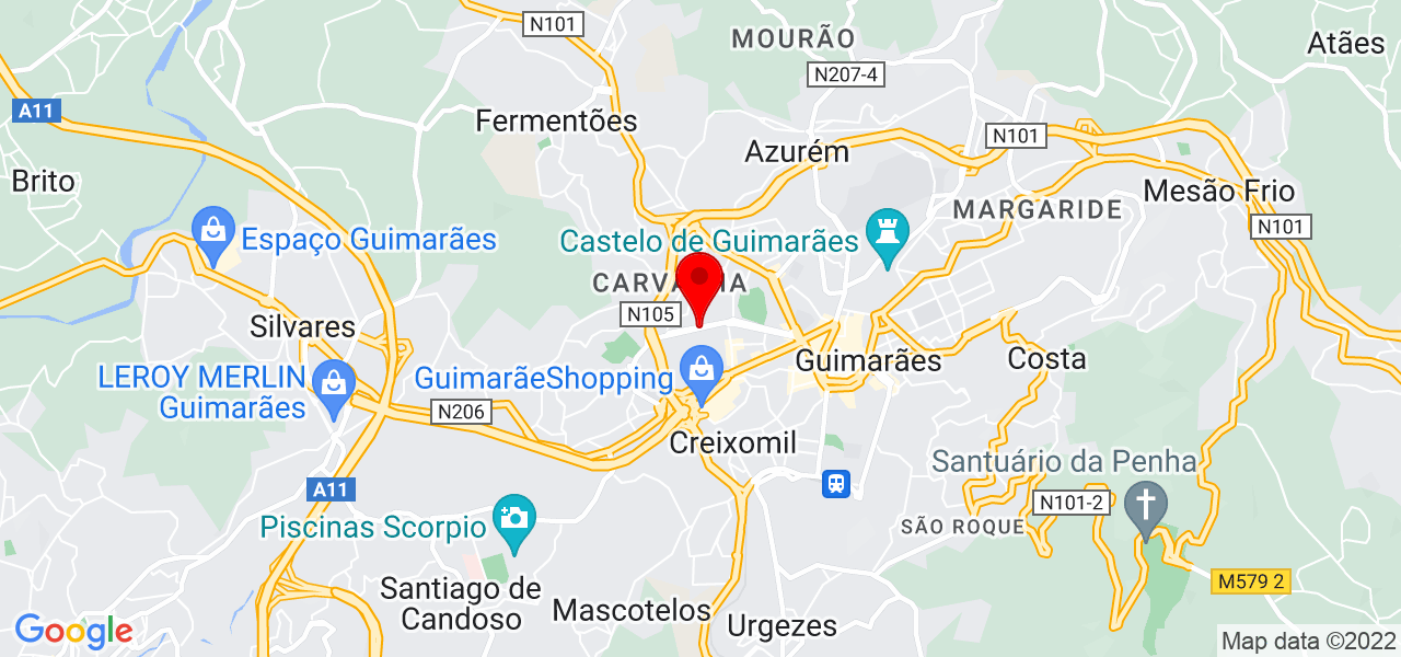T&acirc;nia Madan&ccedil;os - Braga - Guimarães - Mapa