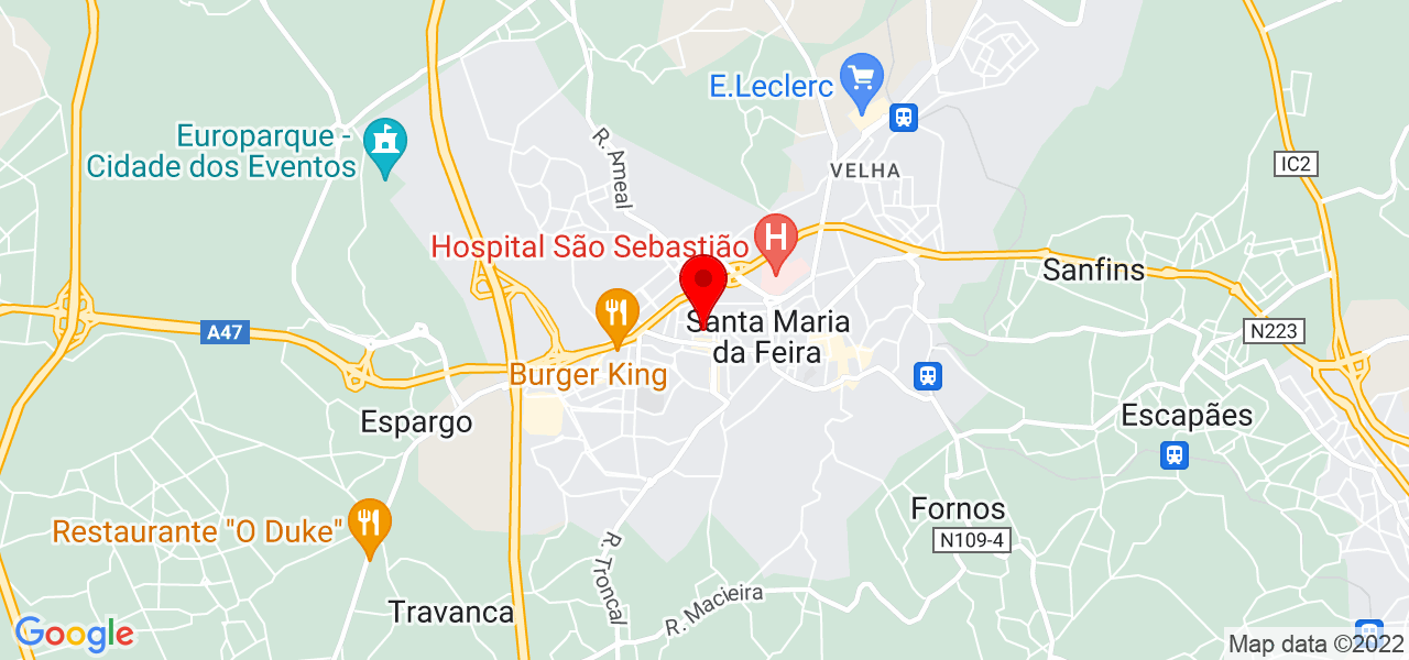 Jo&atilde;o Costa Reis - Aveiro - Santa Maria da Feira - Mapa