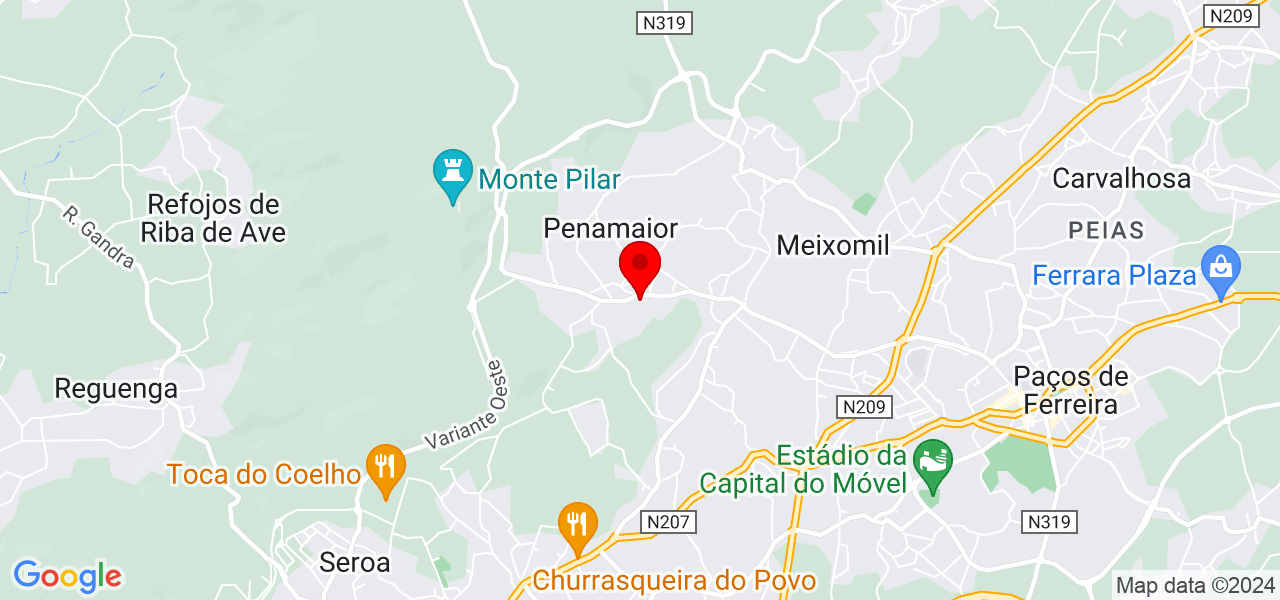 Irene Neto Coelho - Porto - Paços de Ferreira - Mapa