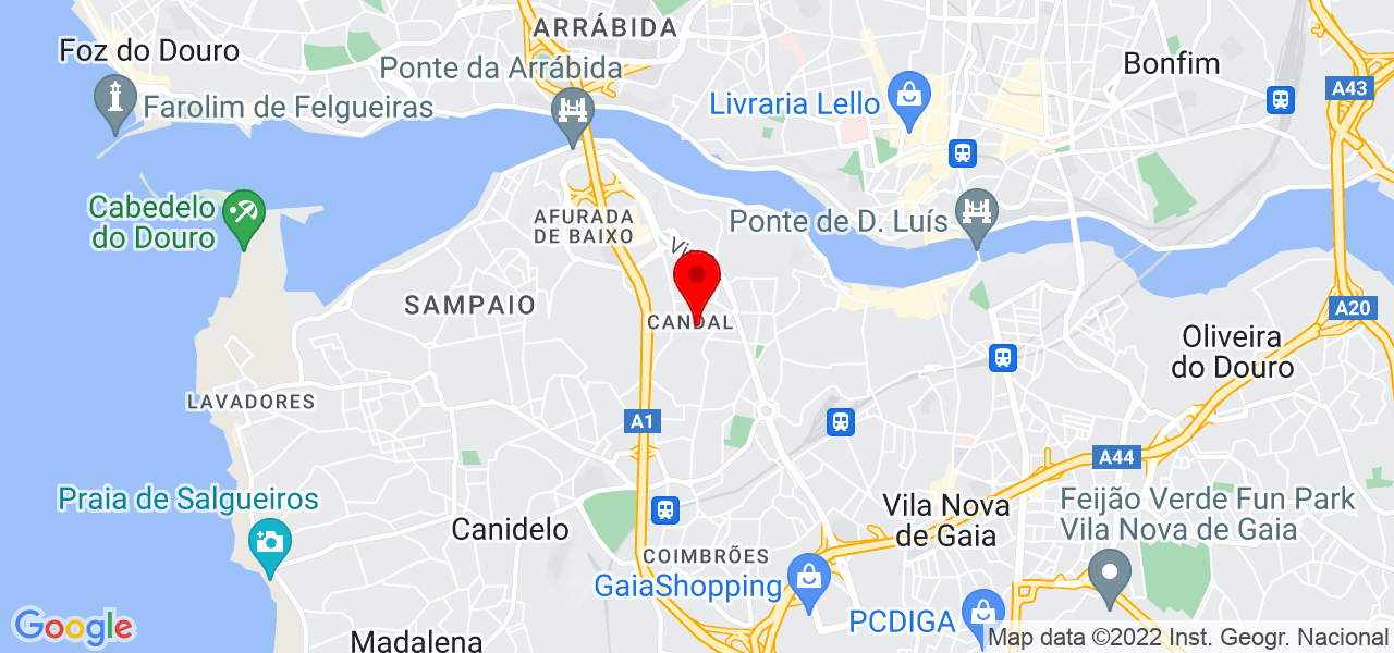 AACT - &Acirc;ngelo Teixeira - Porto - Vila Nova de Gaia - Mapa