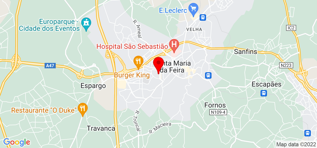 Nuno Tavares - Aveiro - Santa Maria da Feira - Mapa