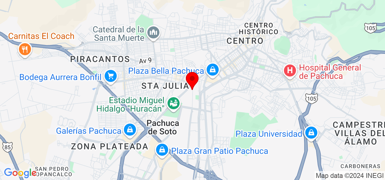 Mayra Juarez - Hidalgo - Pachuca de Soto - Map
