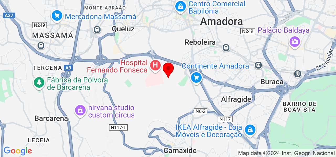 Milena Santos - Lisboa - Amadora - Mapa