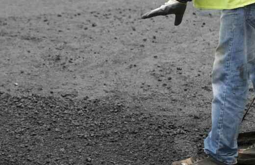 Instalación de asfalto - Chiloé